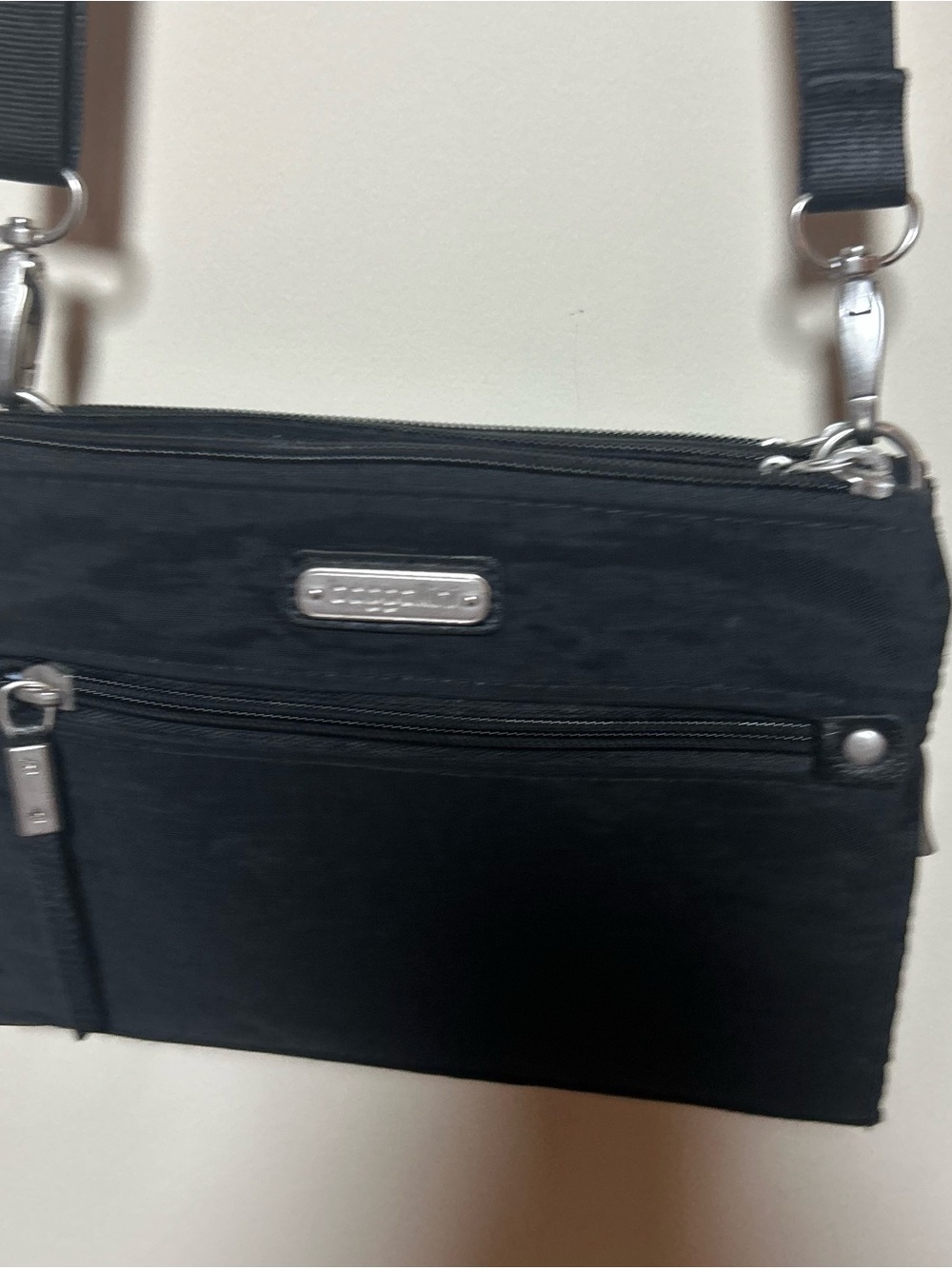 Baggallini Black Crossbody Bag with Silver Hardware